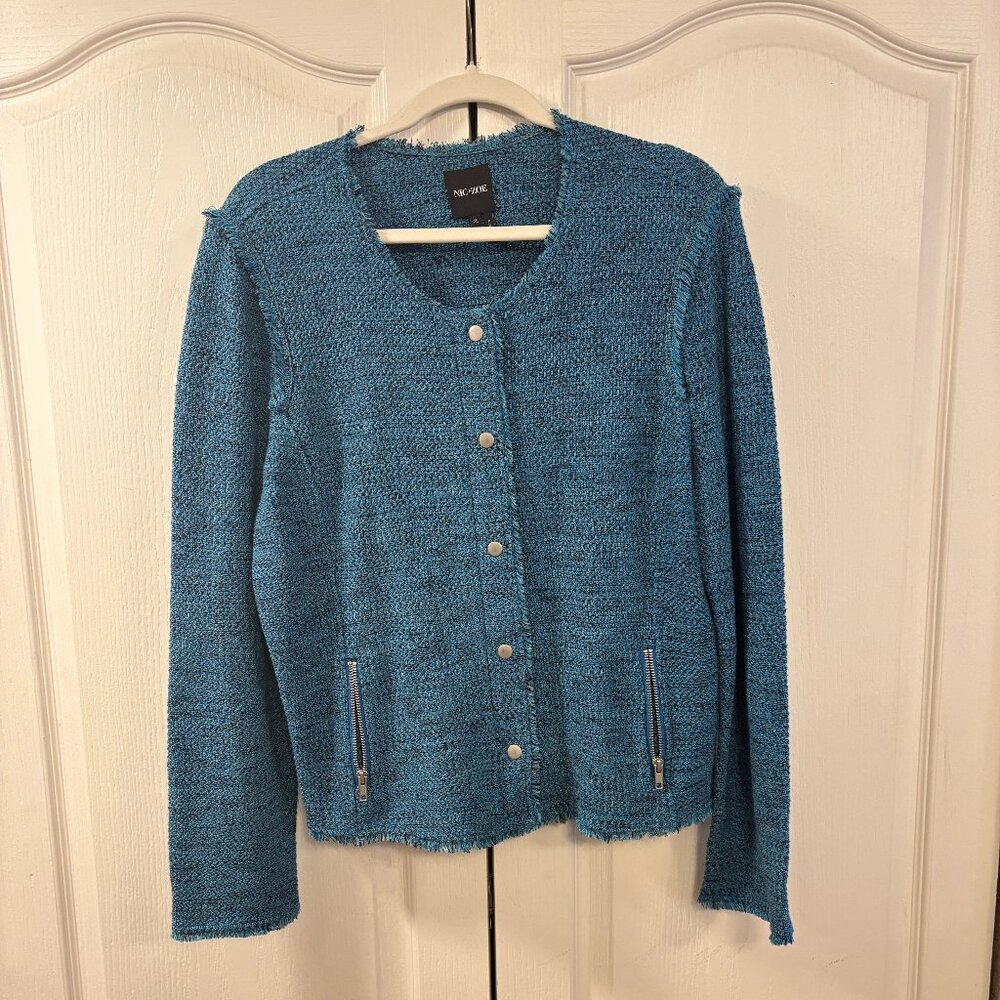 Nic & Zoe Woman's XL Teal Knit Jacket